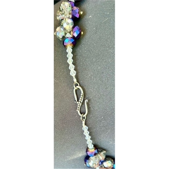 Vintage Swarovski Purple Crystal Aurora Borealis Statement Necklace Choker - Picture 6 of 9